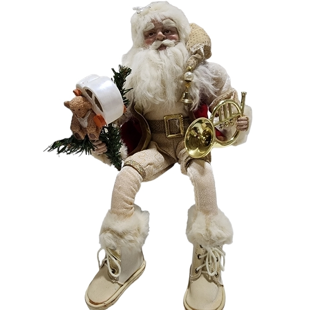 Vintage Large 18" Old World Santa shelf sitter rustic detailed face poseable - Picture 2 of 12